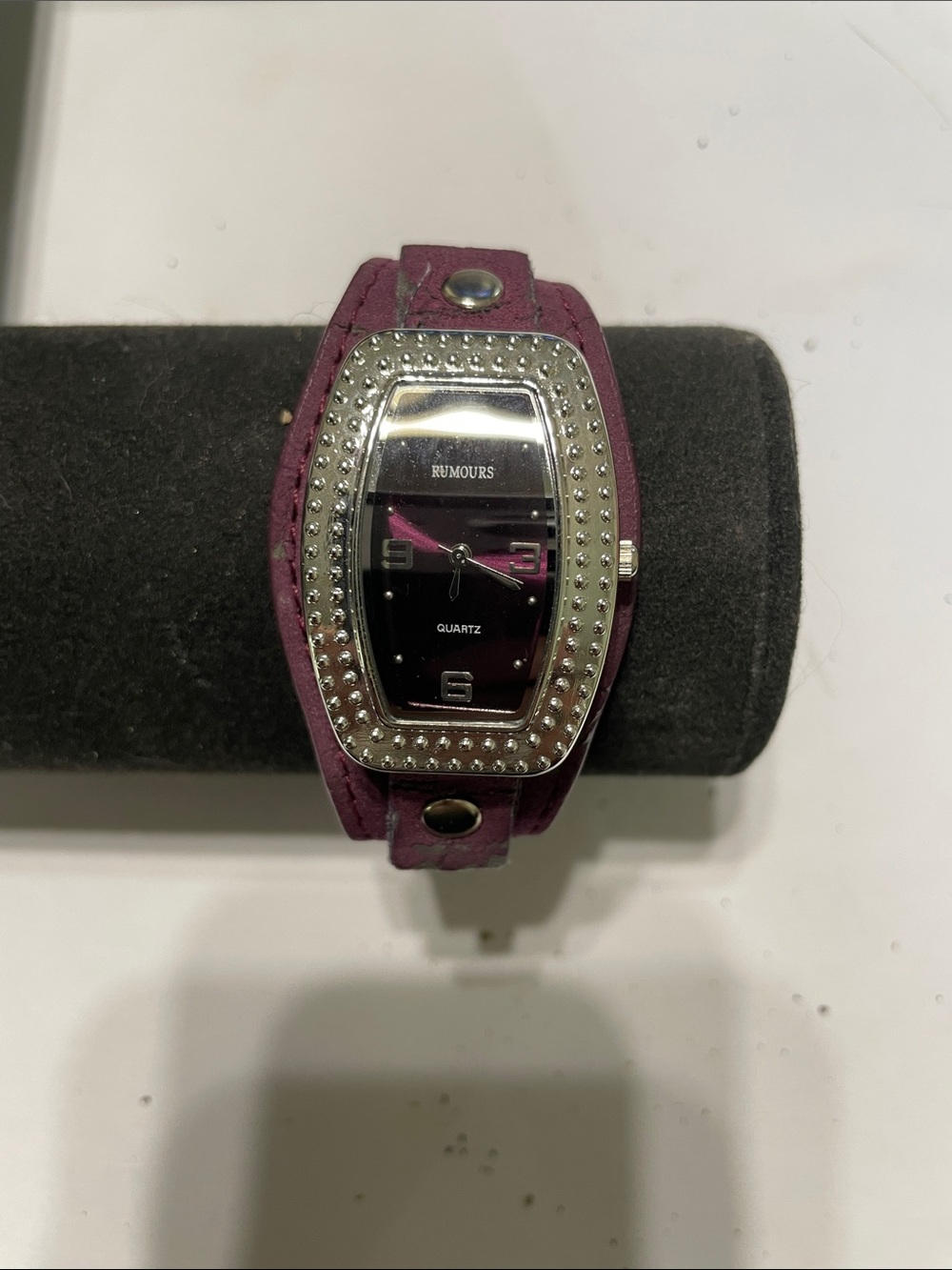 Rumours Women's Purple Leather Strap Fashion Watch.  Needs Battery.